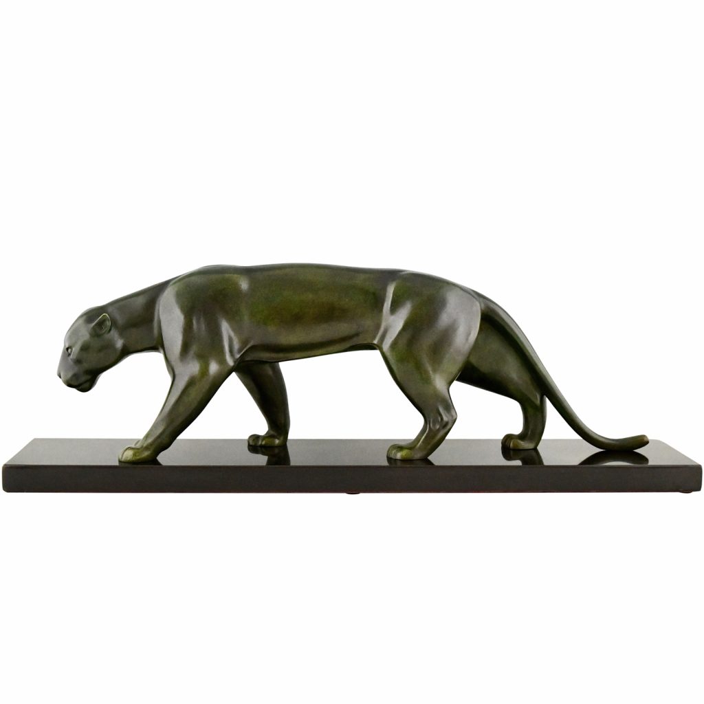 Art Deco Bronze Sculpture Of A Panther Deconamic