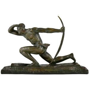 Le Faguays Art Deco bronze sculpture archer - 1