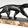 Art Deco Bronze Panther Skulptur