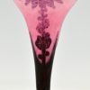 Art Deco cameo glass vase with flowers le verre français