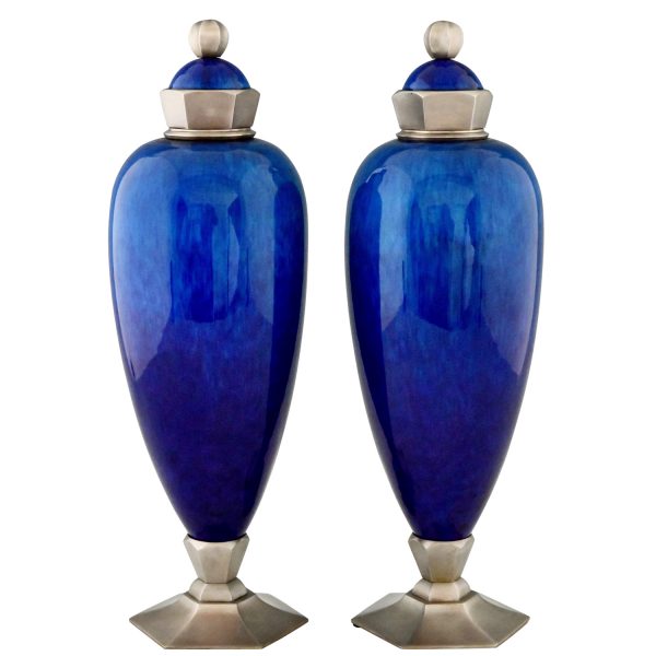 Art Deco vases Sevres Paul Milet blue - 1