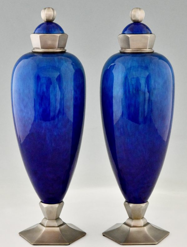 Art Deco vases Sevres Paul Milet blue
