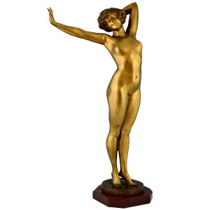 Paul Philippe Art deco bronze nude sculpture -