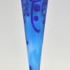 Art Déco Vase en verre caméo bleu Azurette