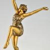 Sculpture en bronze Art Déco d’une danseuse Bacchanale