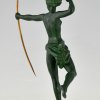 Art Deco Skulptur Akt mit Bogen Diana
