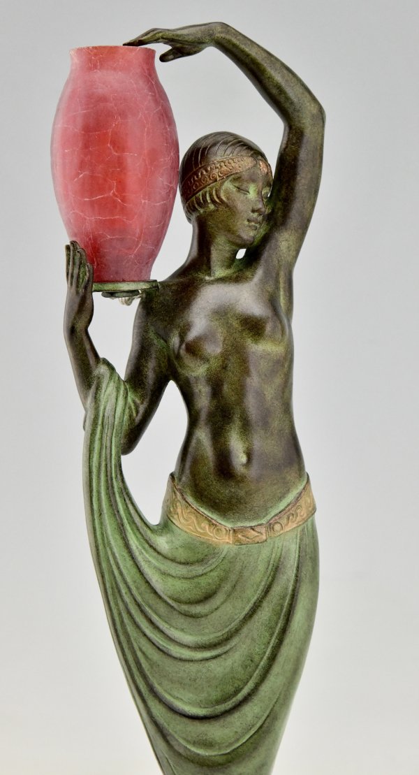 Art Deco style lamp nude with vase ODALISQUE