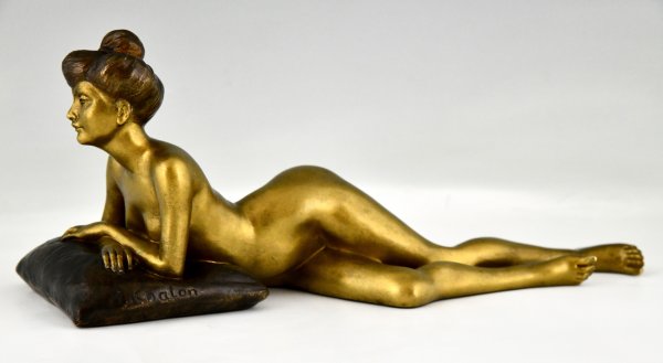 Chalon bronze nude sculpture Art Nouveau -