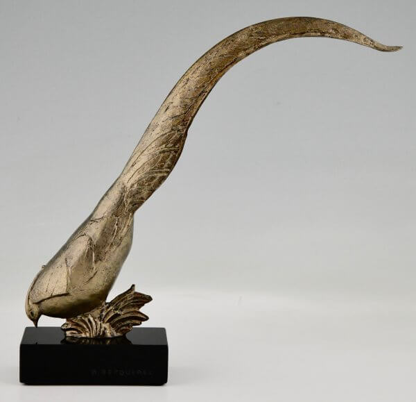 Art Deco Bronze Pheasant Sculpture Deconamic   Art Deco Bronze Pheasant Becquerel 5 1 600x579 