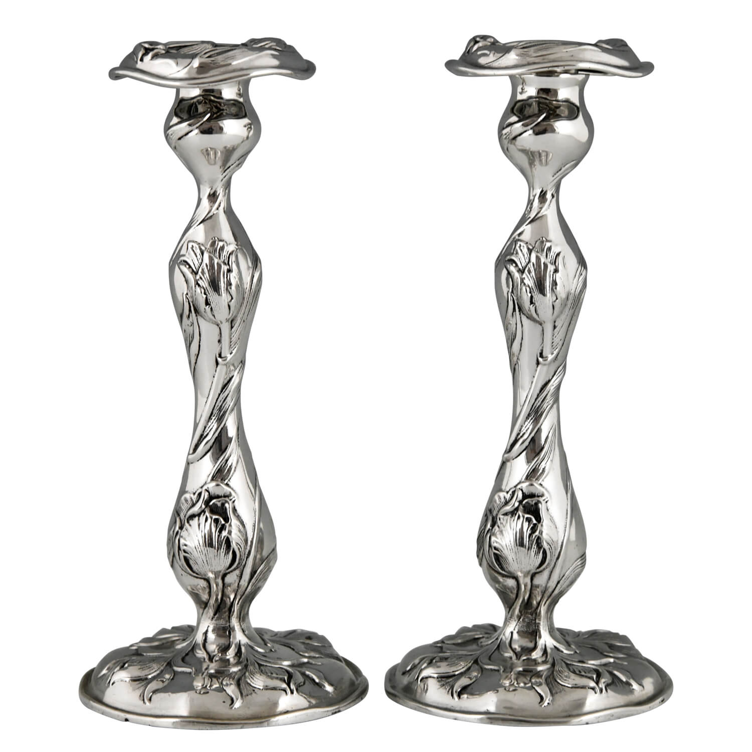 Art Nouveau silver Theodor B Starr candelsticks