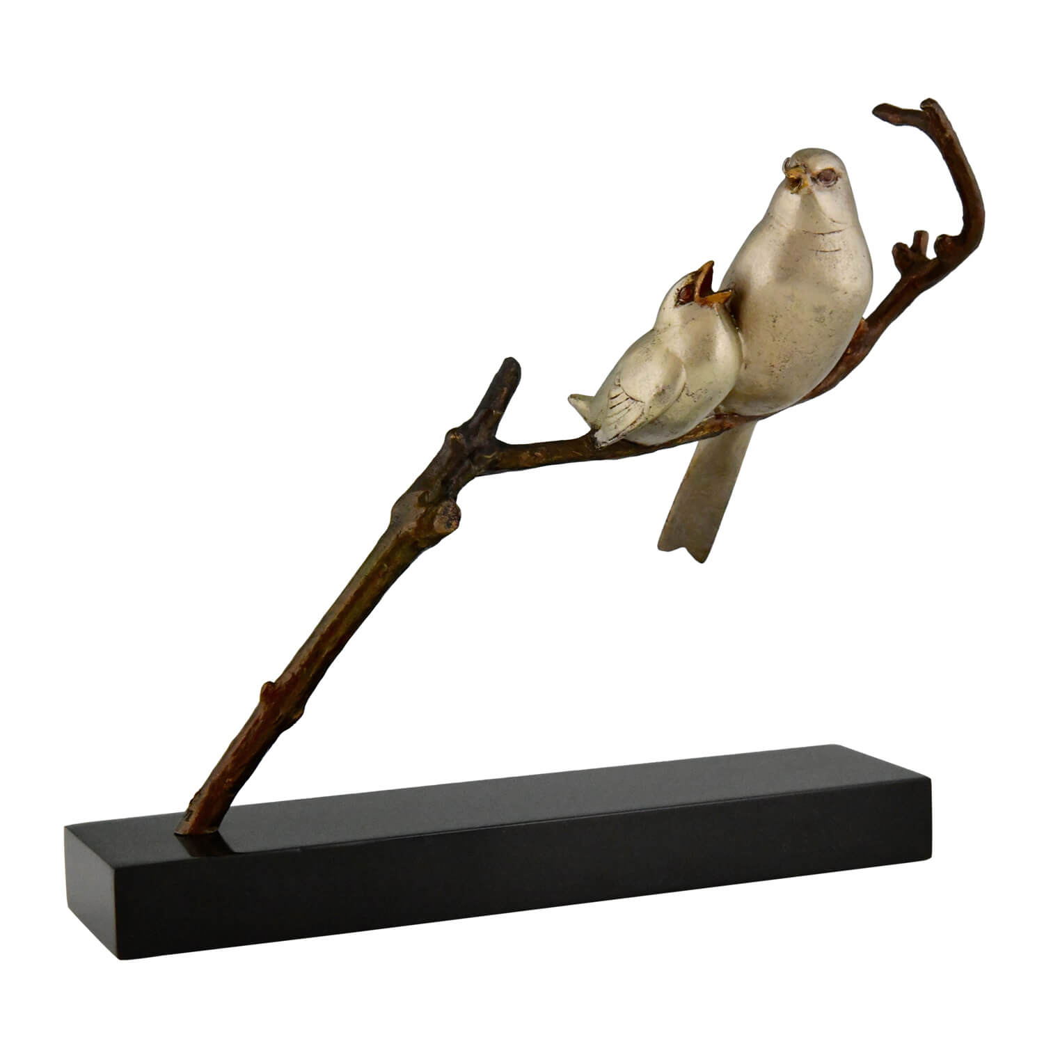 Art Deco bronze birds Becquerel