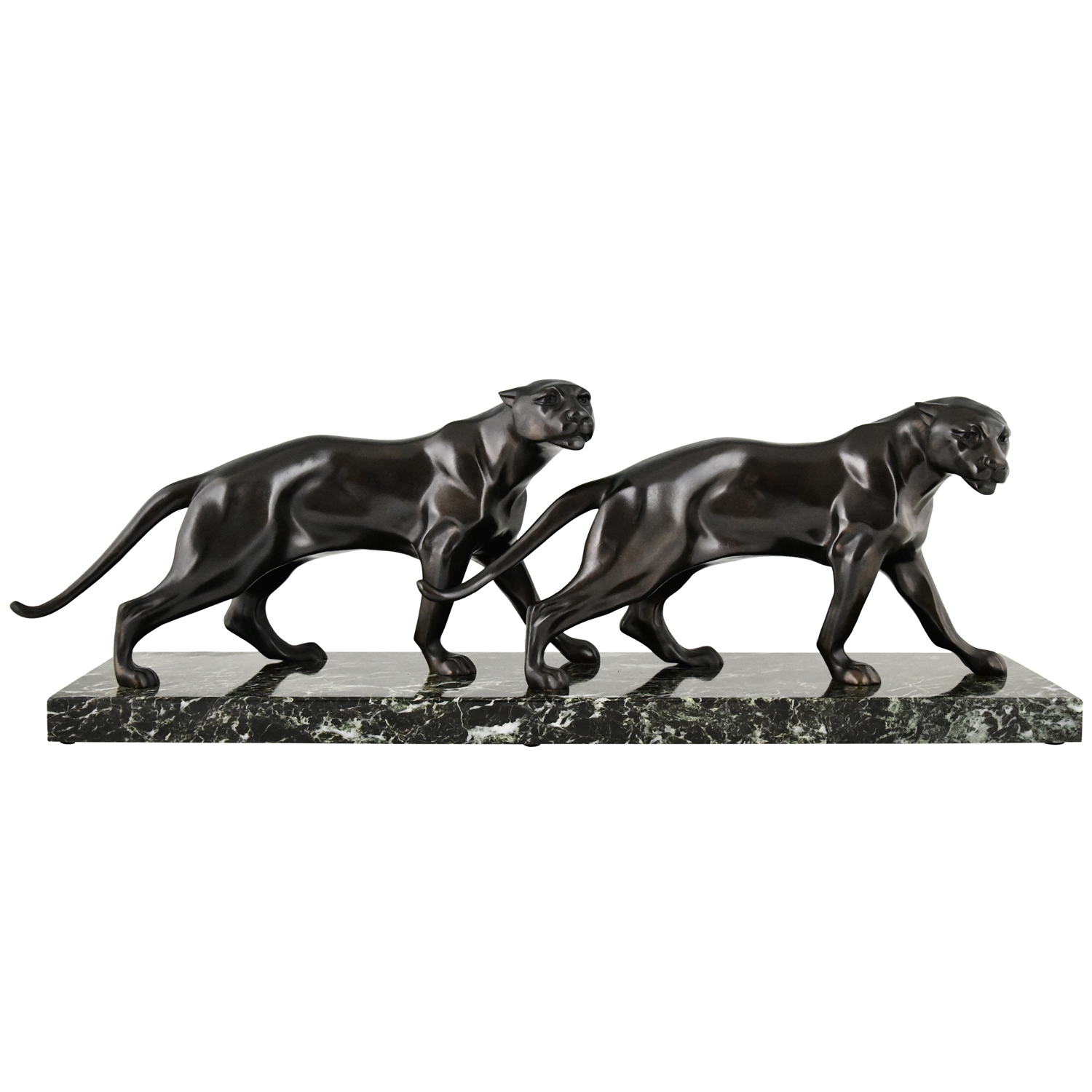 Art Deco bronze panthers Dautrive - 1