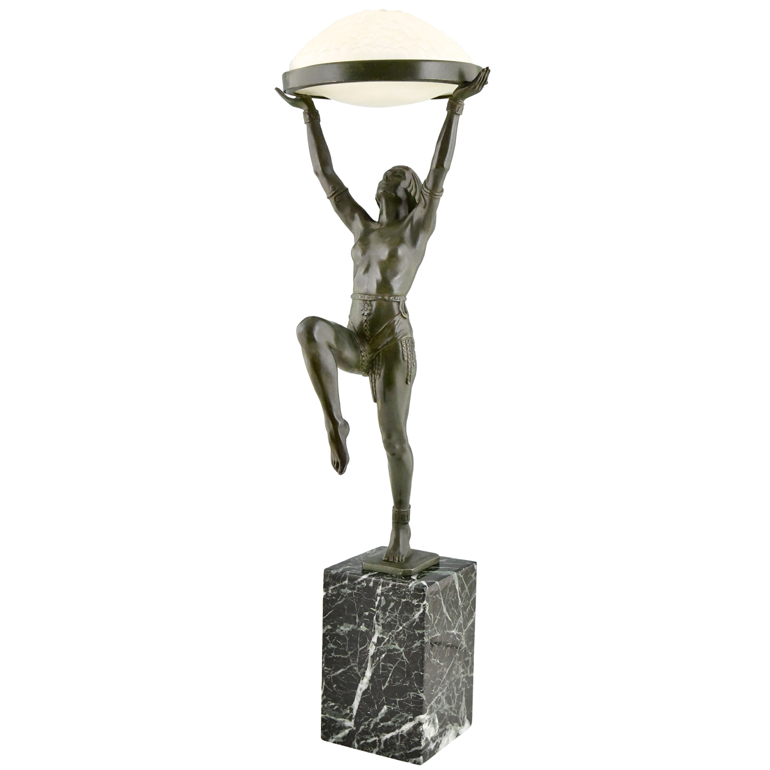 Art Deco lamp Max Le Verrier danseuse a la coupe
