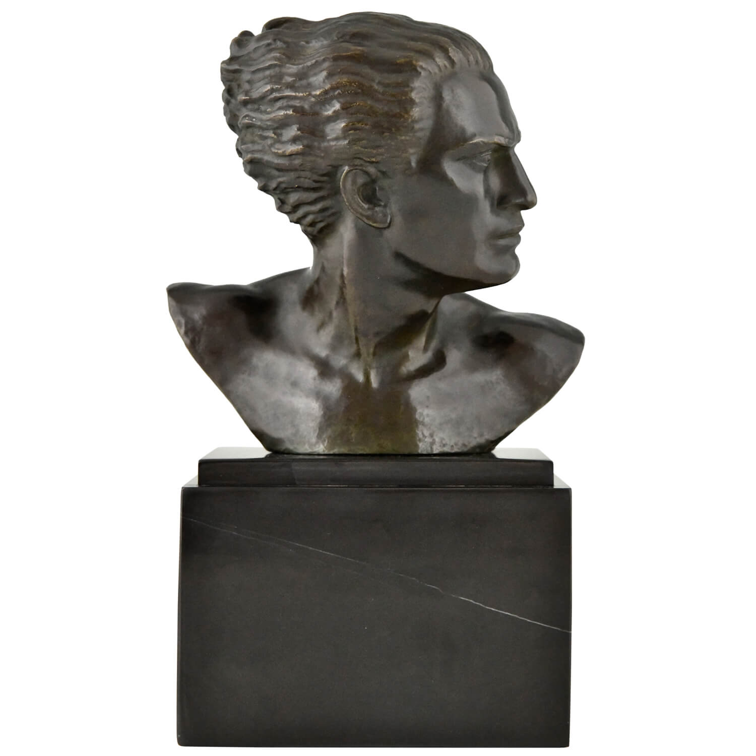 Art Deco bronze bust Mermoz by Gilbert - 1