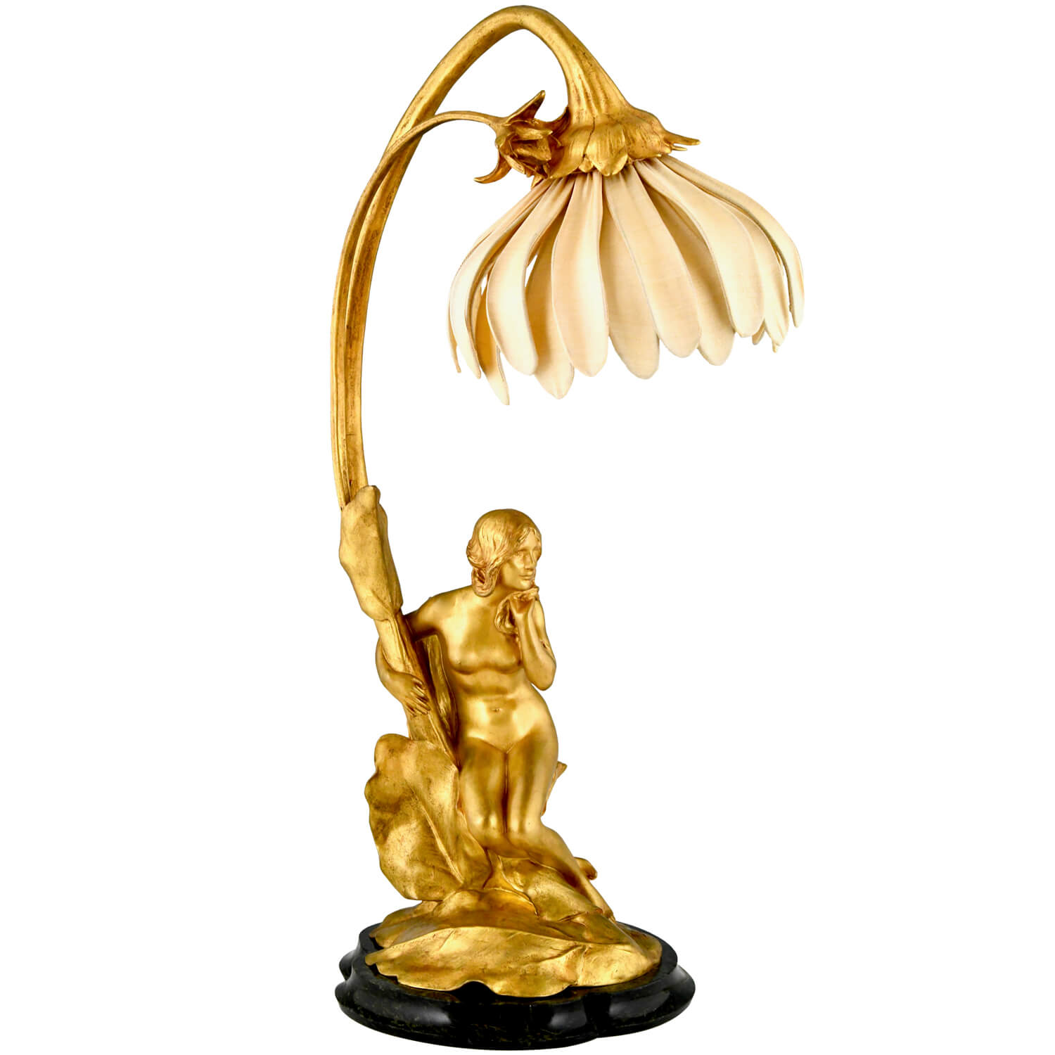 Art Nouveau lamp nude Bouval