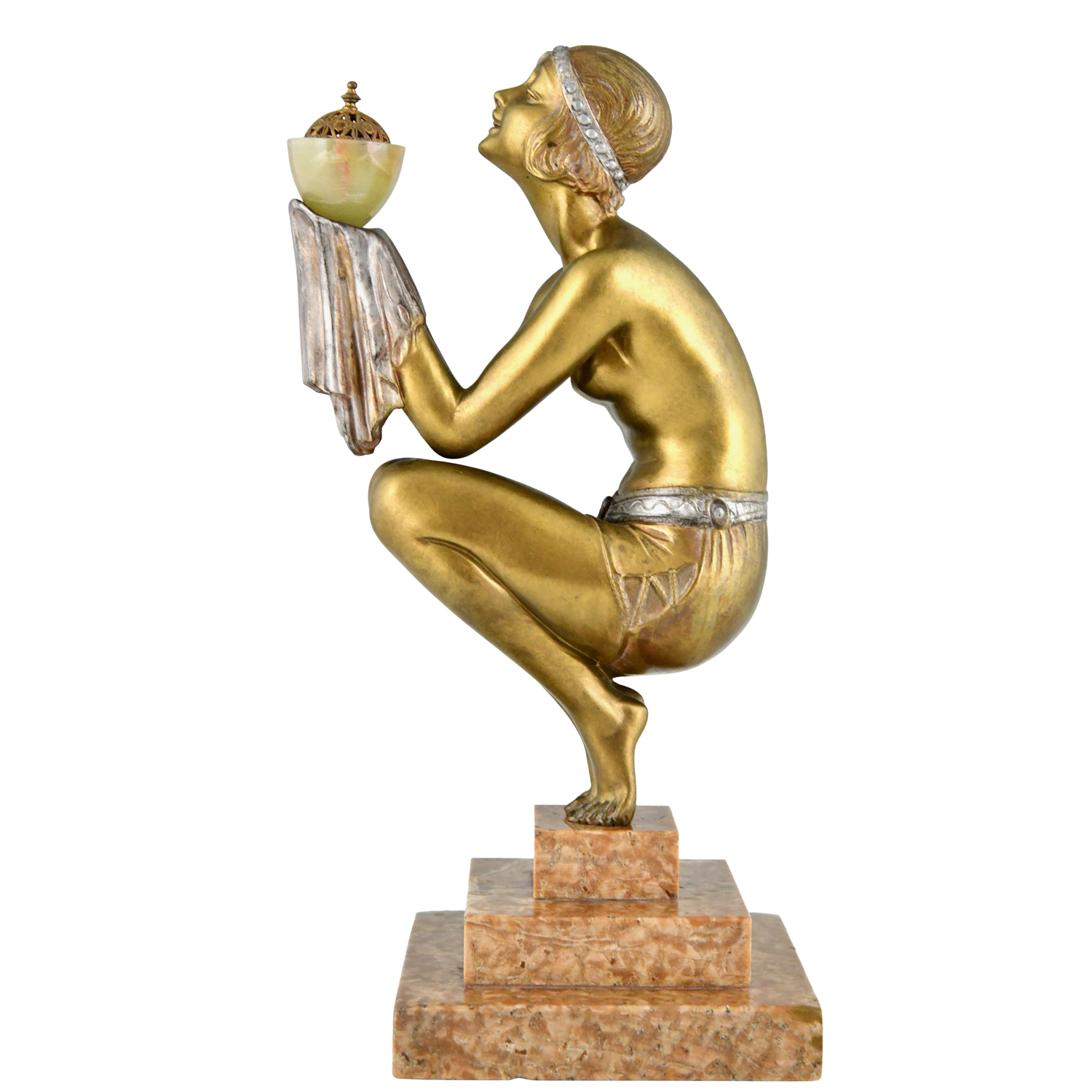 Art Deco bronze nude dancer Oblivion by Georges Duvernet