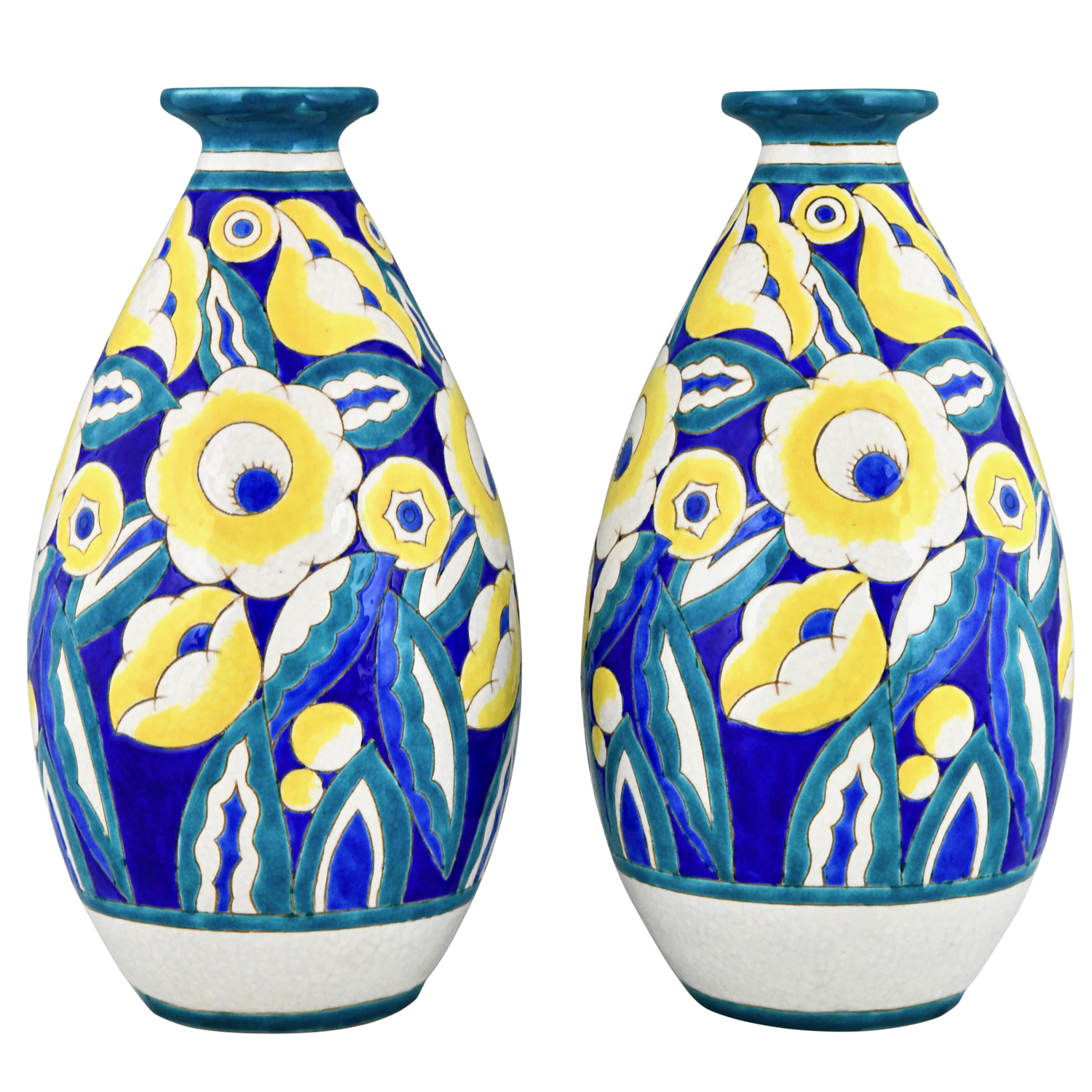 Art deco vases Keramis flowers