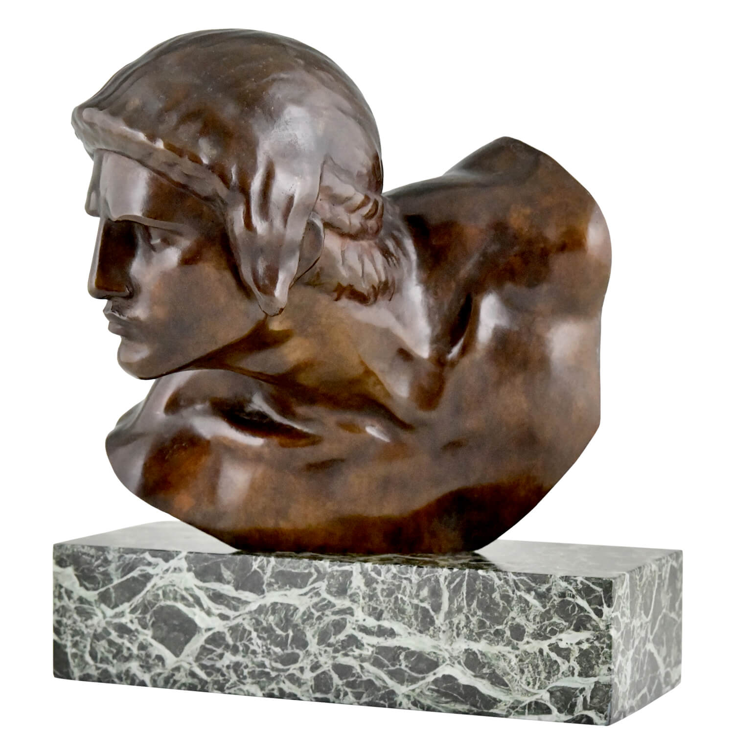 Roux Art Deco bronze Achilles bust - 1