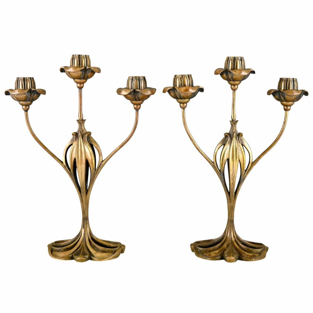 Stunning Art best Deco Bronze Ildfast Candelabra