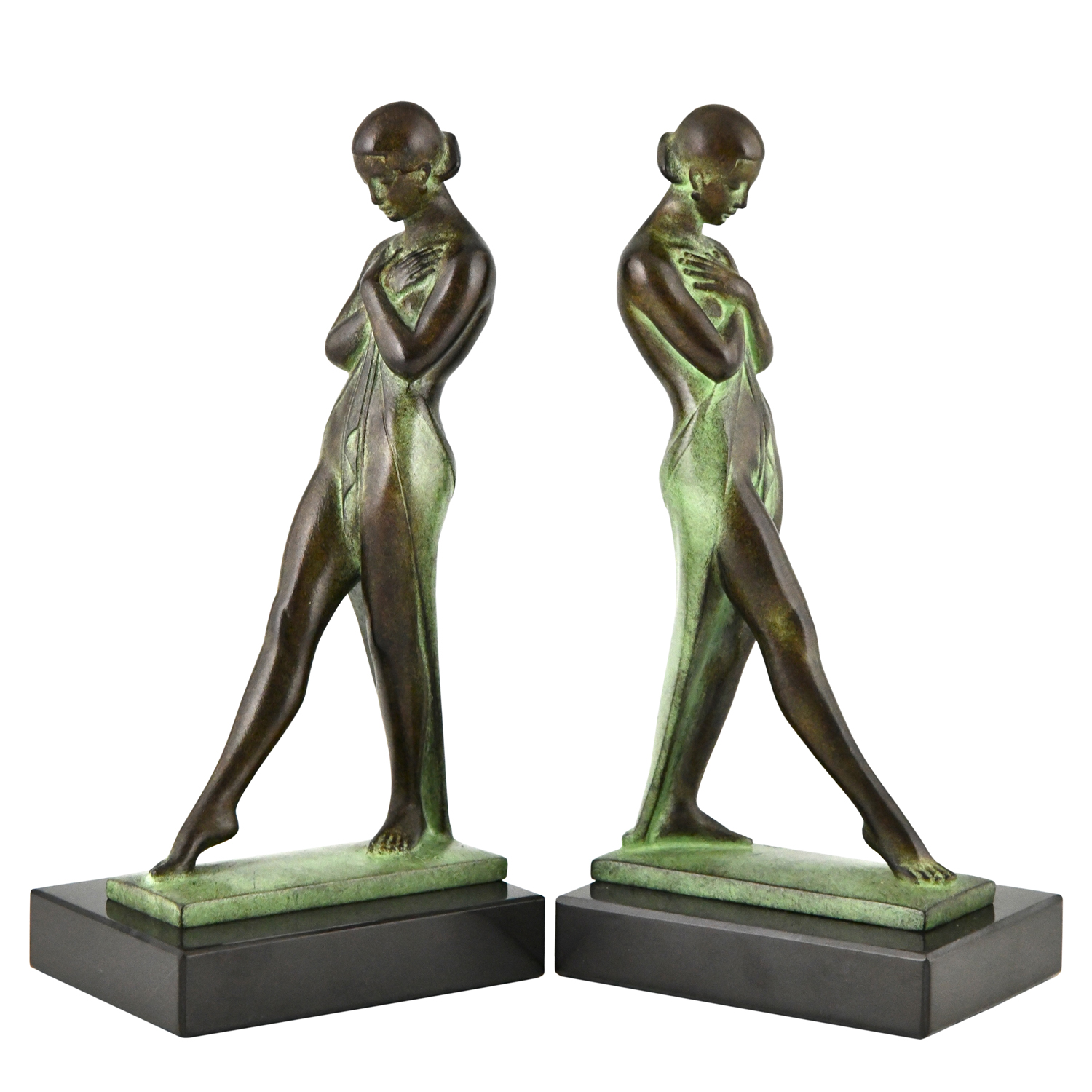 Meditation bookends Art Deco Fayral Max Le Verrier - 2