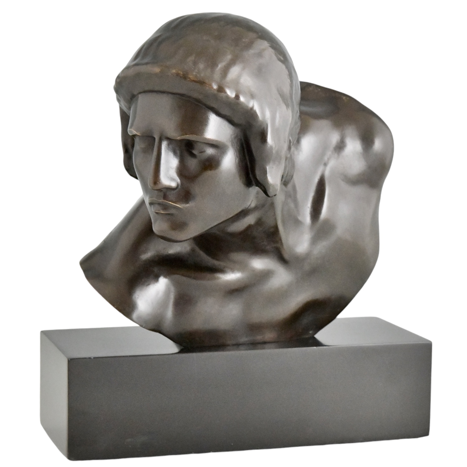 Bust of Achilles by Constant Roux Art Deco bronze - 1-Deconamic