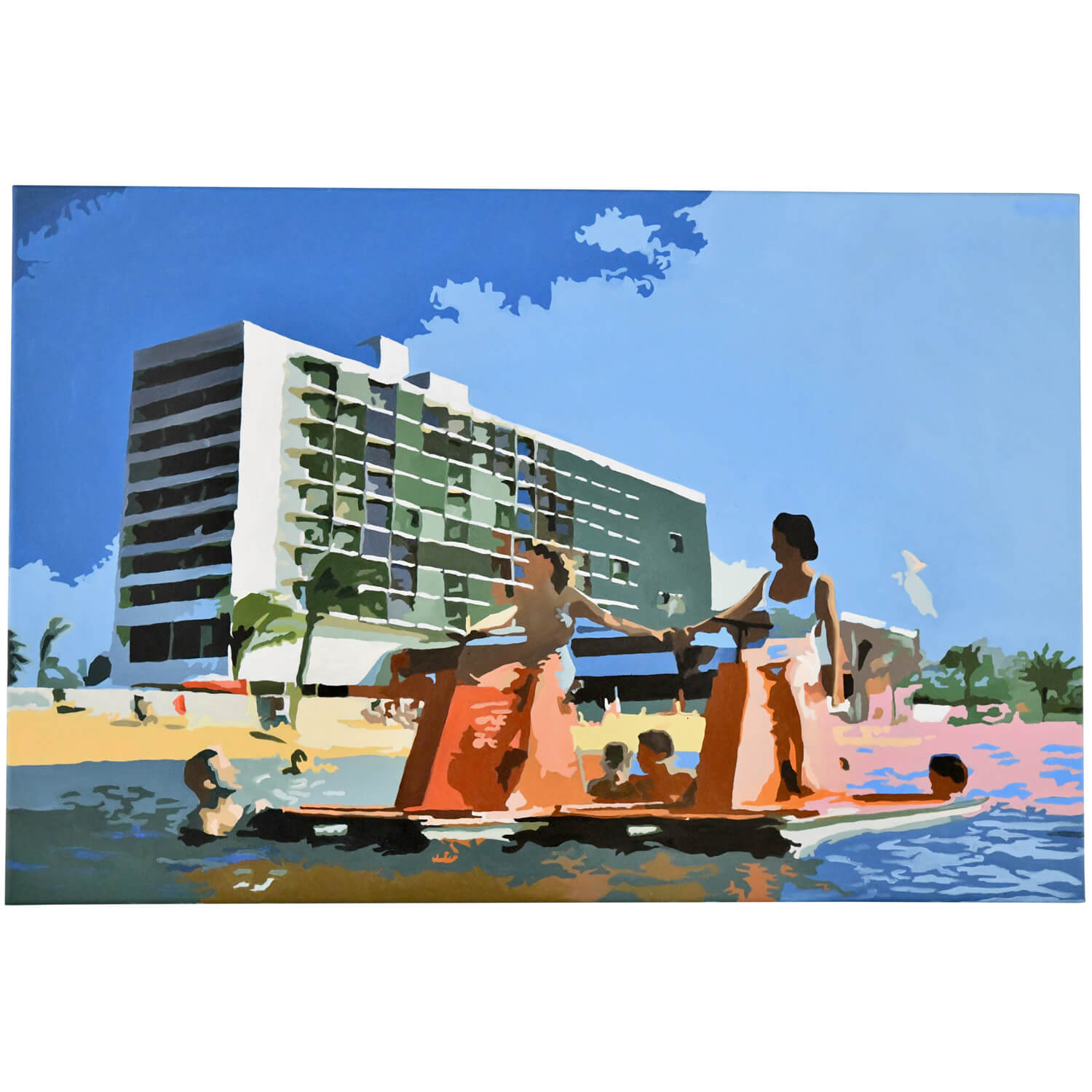 Carole Grandgirard les pedalos painting beach Florida