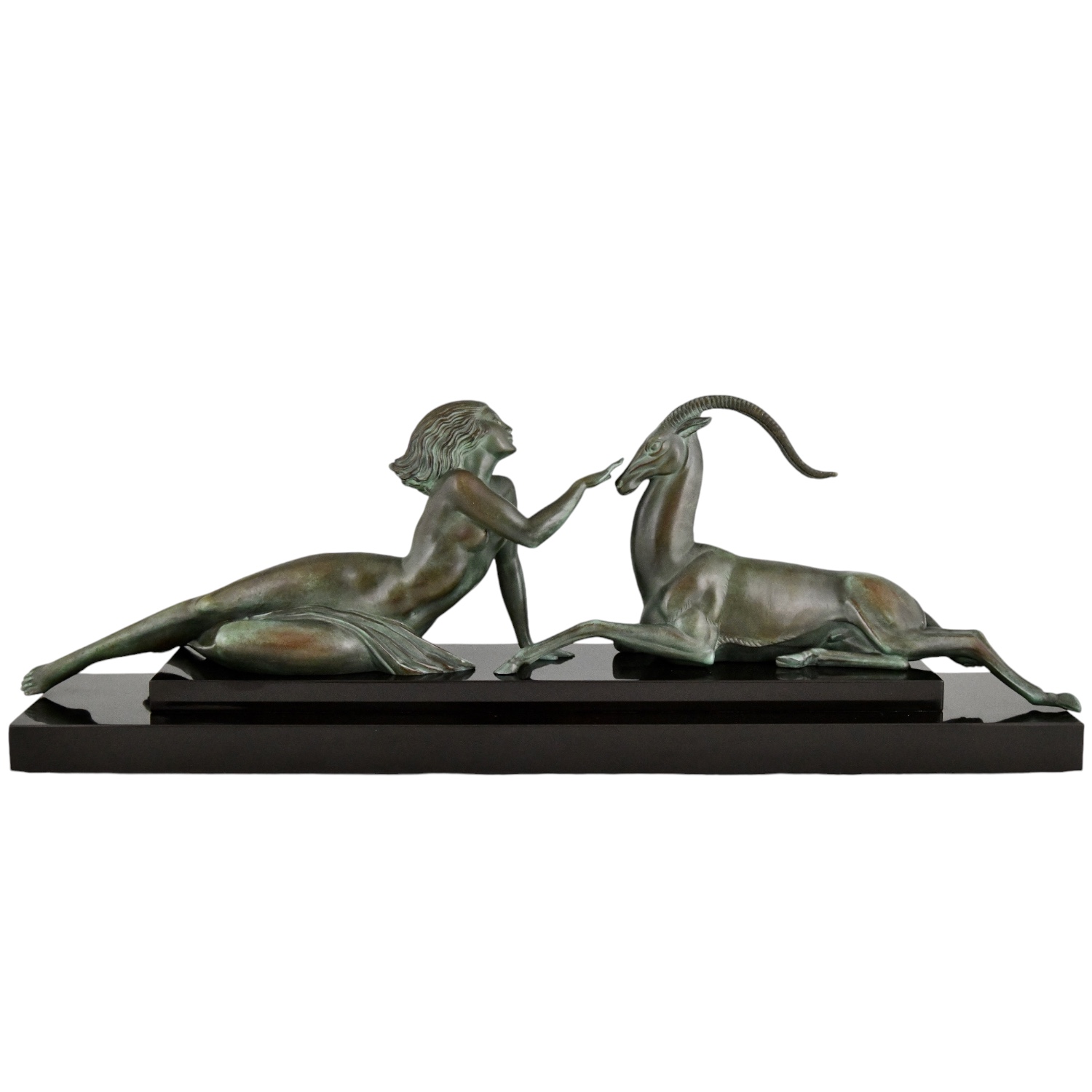 Seduction Fayral Art Deco nude gazelle sculpture - 1-Deconamic