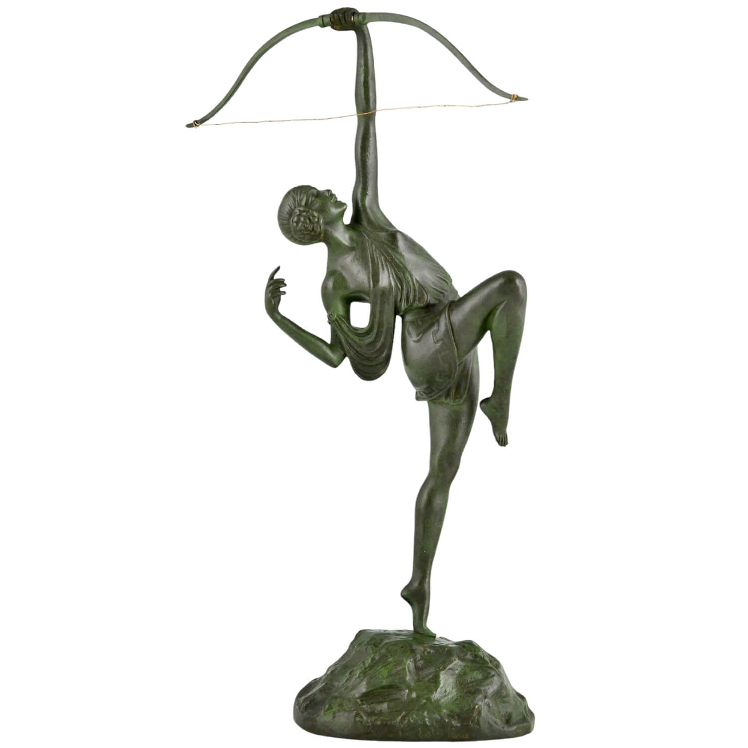 Pierre Le Faguays Diana sculpture bronze Art Deco - 1-Deconamic