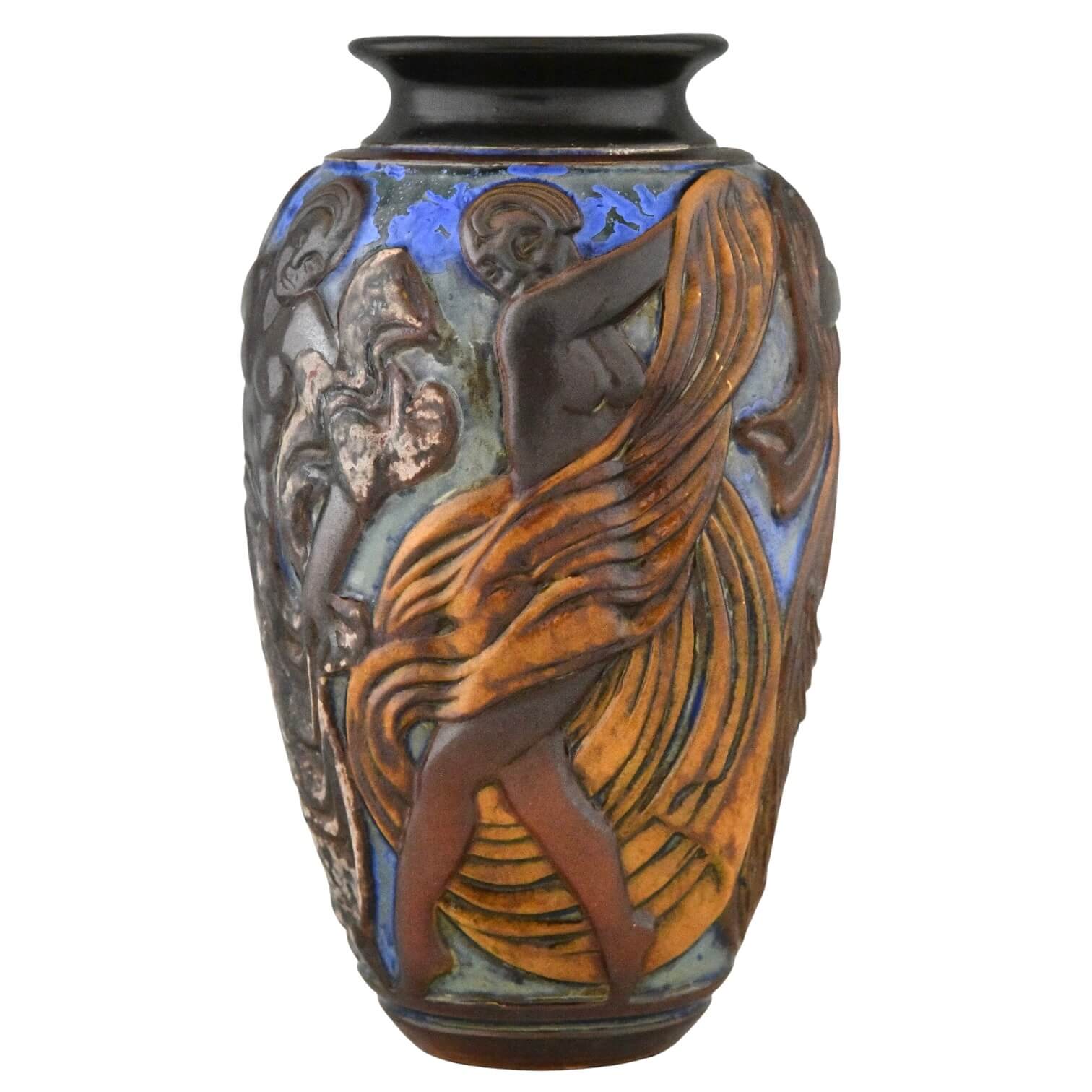 Art Deco vase Geo Conde Mougin dancers - 1-Deconamic