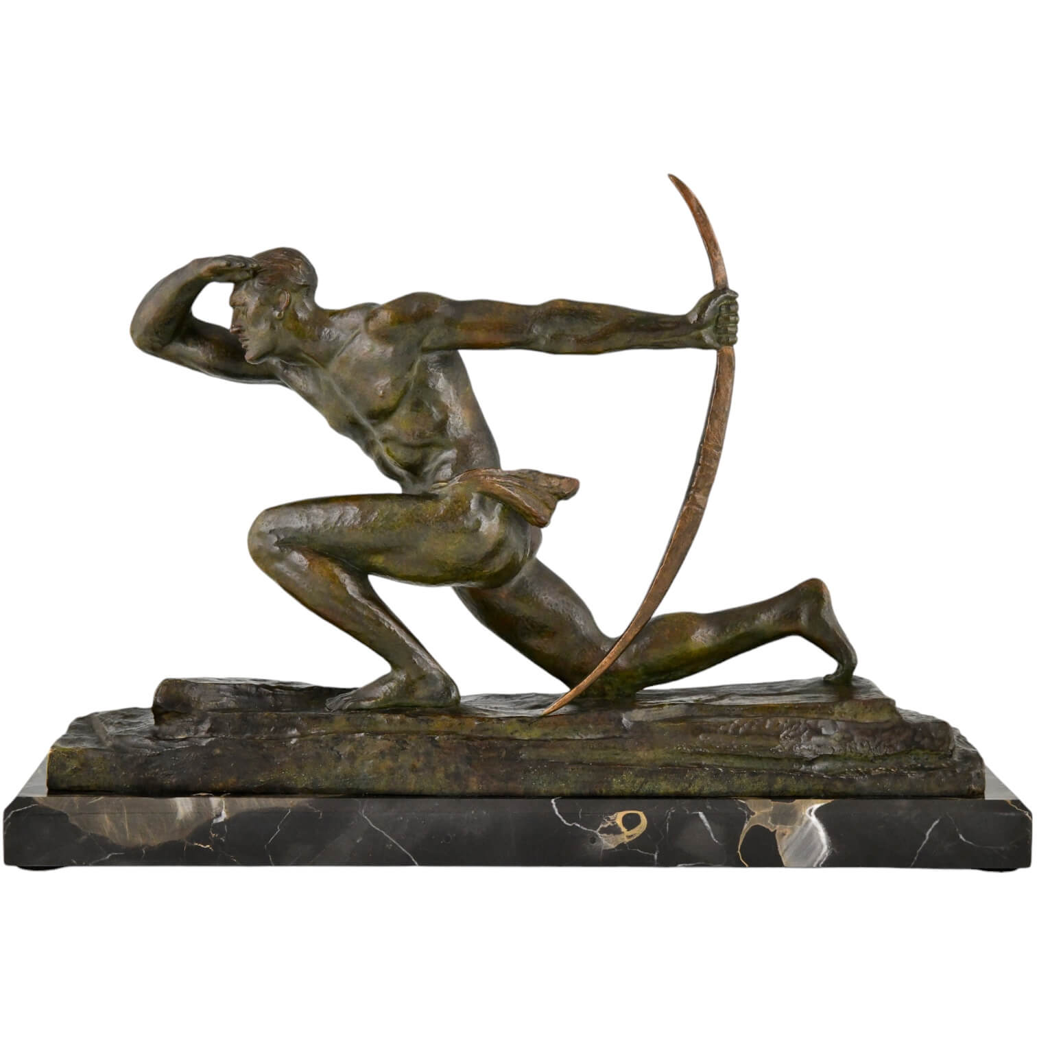 Le Faguays art deco sculpture man bow - 1-Deconamic