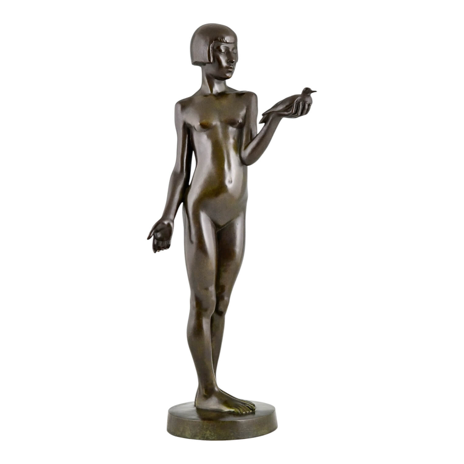 Art Deco bronze nude Henri Arnold Offrande - 1-Deconamic