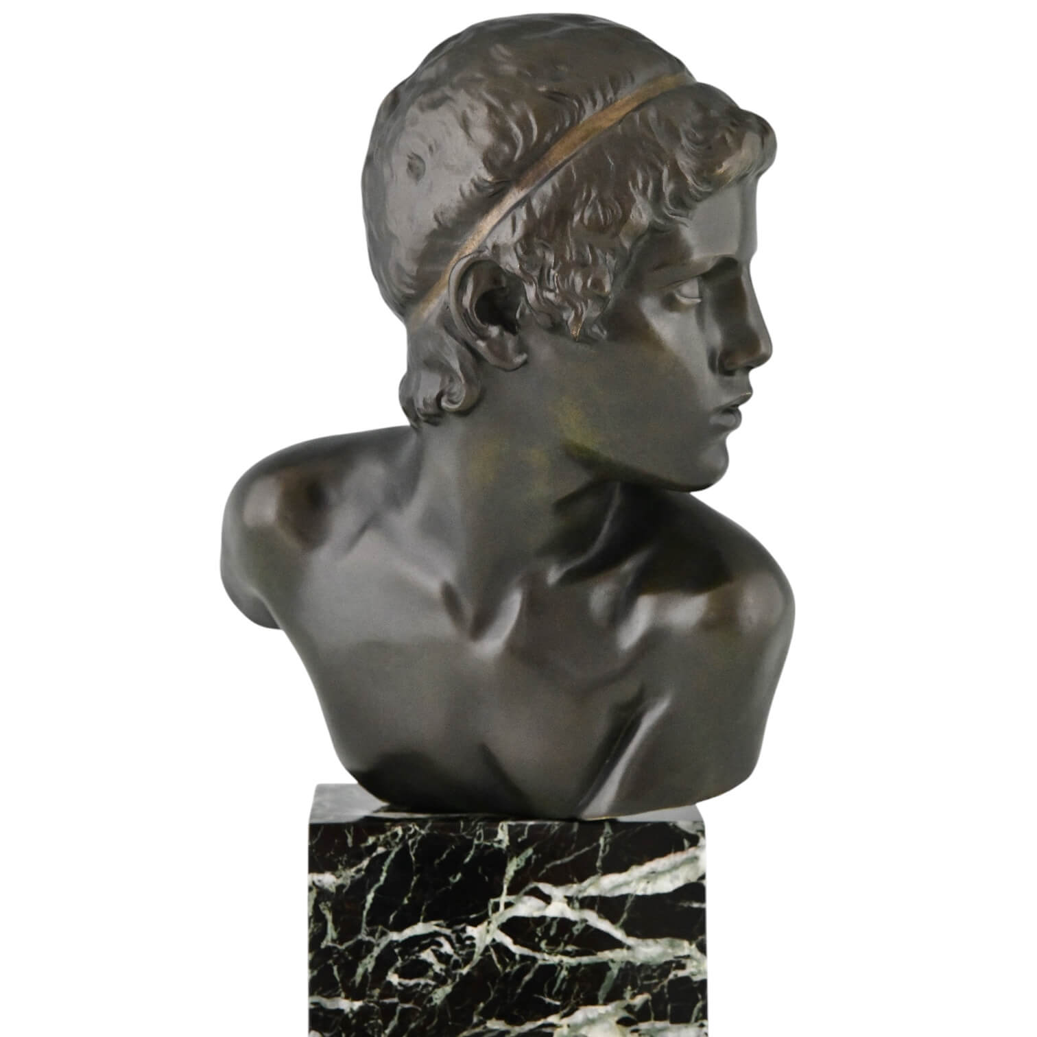 Constant Roux Art Deco bronze bust Achilles - 2-Deconamic