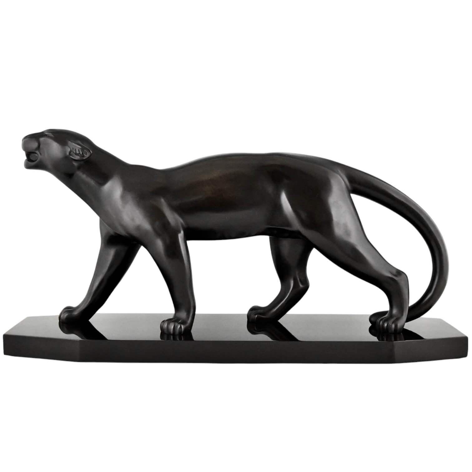 Art Deco bronze panther sculpture Bracquemond - 1-Deconamic