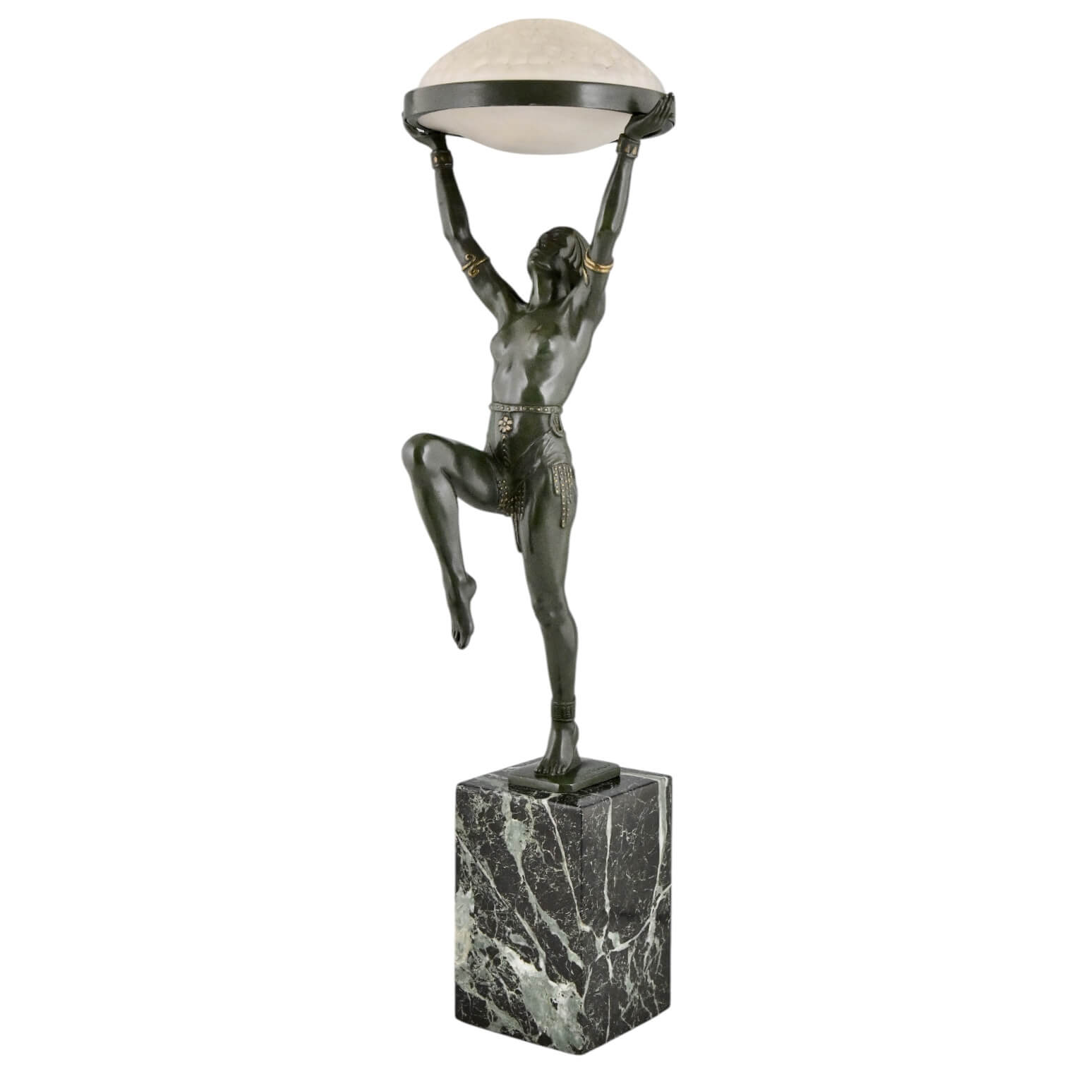 Danseuse a la coupe Max Le Verrier lamp Art Deco - 4-Deconamic